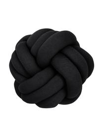 Geknoopt kussen Twist in zwart, Zwart, Ø 30 cm