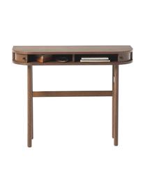 Wandtafel Calary met geribde voorzijde, Frame: MDF en multiplex met eike, Poten: massief eikenhout, FSC-ge, Walnoothout optiek, B 100 x H 80 cm