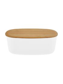 Boîte à pain avec couvercle en bambou Box-It, Blanc, brun clair, larg. 35 x haut. 12 cm