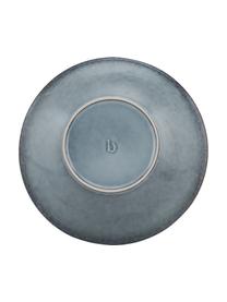 Assiettes creuses artisanales Nordic Sea, 4 pièces, Grès cérame, Tons gris et bleus, Ø 22 x haut. 5 cm