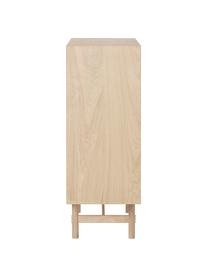 Wysoka komoda z drewna dębowego Diana, Korpus: płyta wiórowa z fornirem , Nogi: lite drewno dębowe z cert, Drewno naturalne, S 100 x W 120 cm