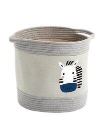 Cestino Zebra, 90% poliestere, 10% cotone, Grigio, bianco, blu, Ø 30 x Alt. 30 cm
