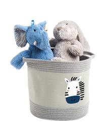 Cestino Zebra, 90% poliestere, 10% cotone, Grigio, bianco, blu, Ø 30 x Alt. 30 cm