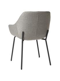 Krzesło tapicerowane z metalowymi nogami Haley, Tapicerka: 100% polipropylen, Stelaż: drewno warstwowe, Nogi: metal powlekany, Beżowoszara tkanina, S 59 x G 61 cm
