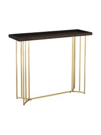 Consolle con piano in legno massiccio Luca, Struttura: metallo rivestito, Legno di mango, dorato, Larg. 100 x Prof. 35 cm