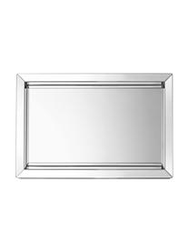 Dekotablett Melvin mit Spiegeleffekt, Tablett: Glas, Mitteldichte Holzfa, Unterseite: Samt (100 % Polyester), Chromfarben, B 30 x T 20 cm