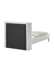Łóżko tapicerowane Dusk, Tapicerka: 100% poliester (tkanina s, Korpus: lite drewno sosnowe z cer, Nogi: metal malowany proszkowo, Jasnoszara tkanina, S 90 x D 200 cm