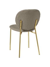 Krzesło tapicerowane bouclé Ulrica, 2 szt., Tapicerka: bouclé (100% poliester) D, Nogi: metal powlekany, Beżowy bouclé, odcienie złotego, S 47 x G 61 cm