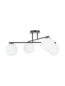 Lampa sufitowa ze szkła opalowego Atlanta, Biały, czarny, S 65 x W 30 cm