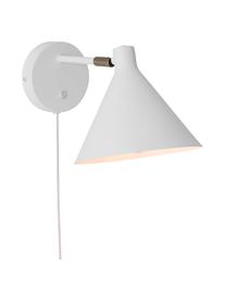 Wandlamp Jordan met stekker, Lampenkap: gecoat metaal, Wit, B 20 x D 31 cm