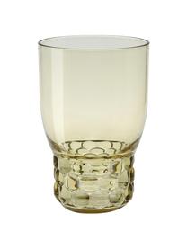 Bicchieri acqua con motivo strutturato Jellies 4 pz, Plastica, Verde chiaro trasparente, Ø 9 x Alt. 13 cm, 460 ml