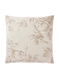 Funda de cojín de algodón jacquard Breight, 100% algodón, Marrón, beige, An 50 x L 50 cm