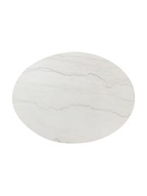 Ovaler Marmor-Esstisch Miley, 120 x 90 cm, Tischplatte: Marmor, Gestell: Metall, pulverbeschichtet, Weiß, marmoriert, B 120 x T 90 cm