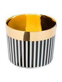 Vergoldeter Champagnerbecher Sip of Gold aus Porzellan, Rand: Vergoldet, Schwarz, Weiß, Gold, Ø 9 x H 7 cm