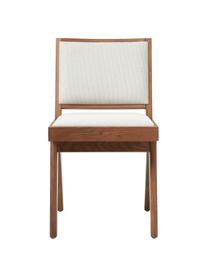 Houten stoel Sissi met vulling, Frame: massief eikenhout, Bekleding: 100% polyester, Donker hout met vulling, B 46  x D 56 cm