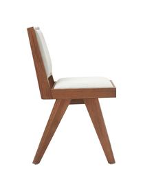 Houten stoel Sissi met vulling, Frame: massief eikenhout, Bekleding: 100% polyester, Donker hout met vulling, B 46  x D 56 cm
