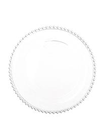 Talerz duży ze szkła Perles, 3 szt., Szkło, Transparentny, Ø 27 cm