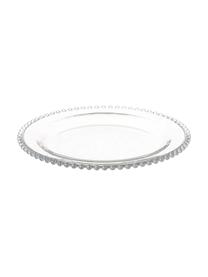 Talerz duży ze szkła Perles, 3 szt., Szkło, Transparentny, Ø 27 cm