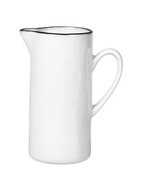 Dzbanek z porcelany Salt, 400 ml, Porcelana, Złamana biel z czarną krawędzią, Ø 6  X W 12 cm, 400 ml