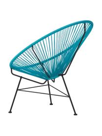 Fotel wypoczynkowy ze splotu z tworzywa sztucznego Bahia, Stelaż: metal malowany proszkowo, Turkusowy, S 81 x G 73 cm