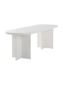 Ovaler Holz-Esstisch Cruz, 260 x 80 cm, Mitteldichte Holzfaserplatte (MDF), Weiß, B 260 x T 80 cm