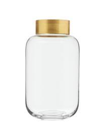 Jarrón de vidrio Lori, Jarrón: vidrio, Transparente, dorado, Ø 16 x Al 29 cm
