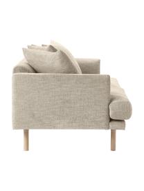 Sofa Adrian (2-osobowa), Tapicerka: 47% wiskoza, 23% bawełna,, Stelaż: sklejka, Nogi: drewno dębowe olejowane, Ciemnobeżowa tkanina, S 214 x W 79 cm