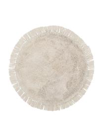Tapis rond moelleux à longs poils et franges Dreamy, Beige, Ø 120 cm (taille S)