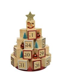 Adventskalender Mona aus Holz, Mitteldichte Holzfaserplatte (MDF), beschichtet, Helles Holz, Ø 18 x H 29 cm