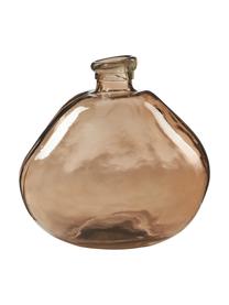 Vaso bottiglia marrone Dina, Vetro riciclato, certificato GRS, Marrone, Ø 33 x Alt. 33 cm