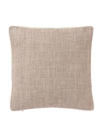Kissenhülle Cressida mit zweifarbiger Kederumrandung, 100 % Polyester, Taupe, B 45 x L 45 cm