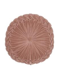 Cojín redondo de terciopelo Kanan, con relleno, Funda: terciopelo 100% algodón, Rosa palo, Ø 40 cm
