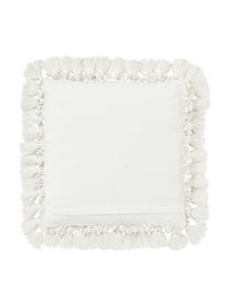 Federa arredo in cotone con nappe Adrian, Bianco crema, Larg. 45 x Lung. 45 cm