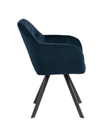Chaise pivotante en velours Lucie, Velours bleu foncé, larg. 58 x prof. 62 cm