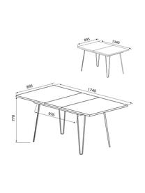 Stół do jadalni Aero, rozkładany, Nogi: metal lakierowany, Fornir z drewna orzechowego, S 134 do 175 x G 90 cm