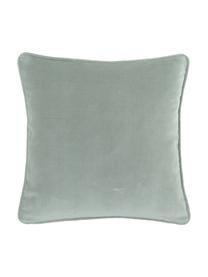 Federa arredo in velluto tinta unita Dana, 100% velluto di cotone, Verde salvia, Larg. 40 x Lung. 40 cm