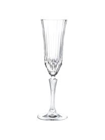 Kristallen champagneglazen Adagio met reliëf, 6 stuks, Kristalglas, Transparant, Ø 8 x H 25 cm, 180 ml
