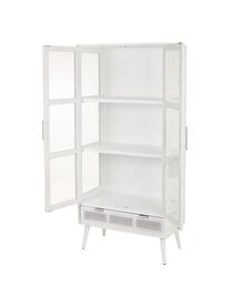Vitrina de madera y vidrio Cayetana, Estructura: tablero de fibras de dens, Patas: madera de bambú pintada, Madera pintada blanco, An 72 x Al 159 cm