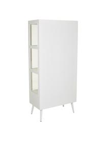 Vitrina de madera y vidrio Cayetana, Estructura: tablero de fibras de dens, Patas: madera de bambú pintada, Madera pintada blanco, An 72 x Al 159 cm