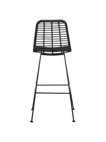 Polyratanová barová stolička s kovovými nohami Costa, Čierna, Š 56 x V 110 cm