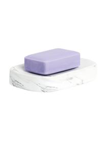 Portasapone in ceramica effetto marmo Marble, Ceramica, Bianco, Larg. 13 x Alt. 2 cm