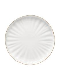 Service de table en porcelaine avec bord doré Sali, 4 personnes (12 élém.), Porcelaine, Blanc, 4 personnes (12 élém.)