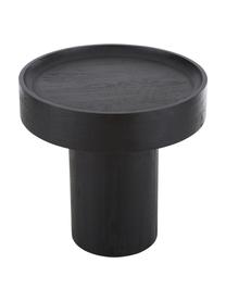 Stolik pomocniczy z drewna mangowego Benno, Lite drewno mangowe, lakierowane, beton, Czarny, Ø 50 x W 50 cm