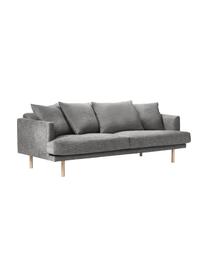 Divano 3 posti Adrian, Rivestimento: 47% viscosa, 23% cotone, , Struttura: compensato, Piedini: legno di quercia oliato, Tessuto grigio scuro, Larg. 214 x Alt. 79 cm