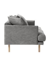 Divano 3 posti Adrian, Rivestimento: 47% viscosa, 23% cotone, , Struttura: compensato, Piedini: legno di quercia oliato, Tessuto grigio scuro, Larg. 214 x Alt. 79 cm