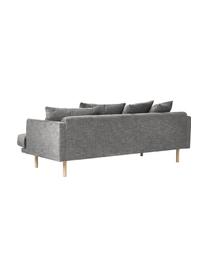 Divano 3 posti Adrian, Rivestimento: 47% viscosa, 23% cotone, , Struttura: compensato, Piedini: legno di quercia oliato, Tessuto grigio scuro, Larg. 214 x Alt. 79 cm