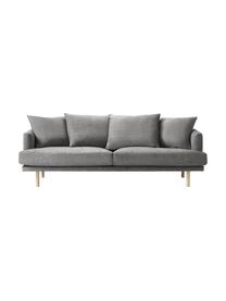 Divano 3 posti Adrian, Rivestimento: 47% viscosa, 23% cotone, , Struttura: compensato, Piedini: legno di quercia oliato, Tessuto grigio scuro, Larg. 214 x Alt. 79 cm