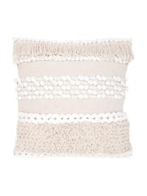 Funda de cojín Anoki, estilo boho, 80% algodón, 20% poliéster, Crema, An 45 x L 45 cm