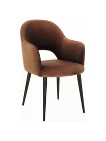 Zamatová stolička s opierkami Rachel, Zamatová hnedá, Š 55 x H 65 cm