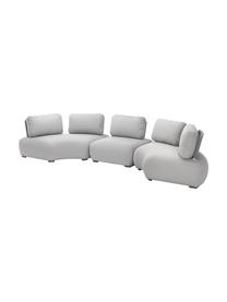 Garten-Halbmond-Sofa-Modul Olala, Bezug: 100 % Polyester Der hochw, Gestell: Metall, beschichtet, Webstoff, Hellgrau, B 194 x H 77 cm